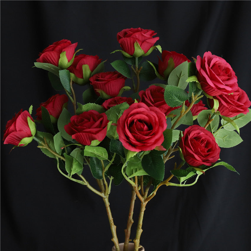 Spray Roses Silk Artificial Flowers 22 inch Tall